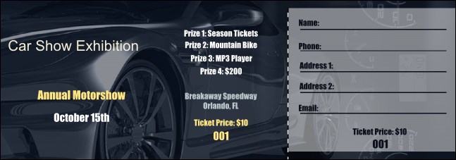 Car Raffle Tickets | Car Raffle Ticket Templates