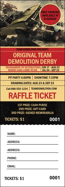 Car Raffle Tickets | Car Raffle Ticket Templates